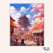 Cherry Blossom Festival paint by numbers kit