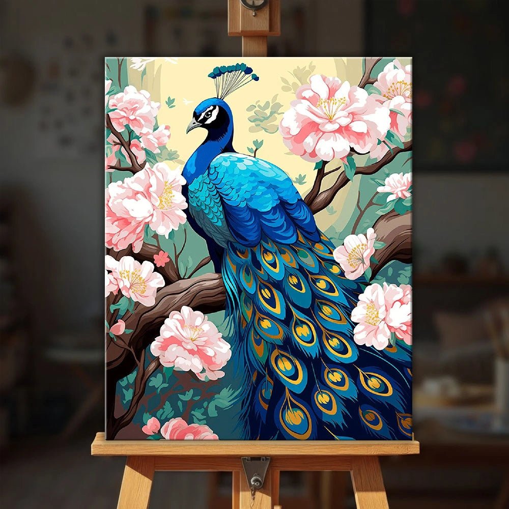 Peacock in Bloom paint by numbers kit