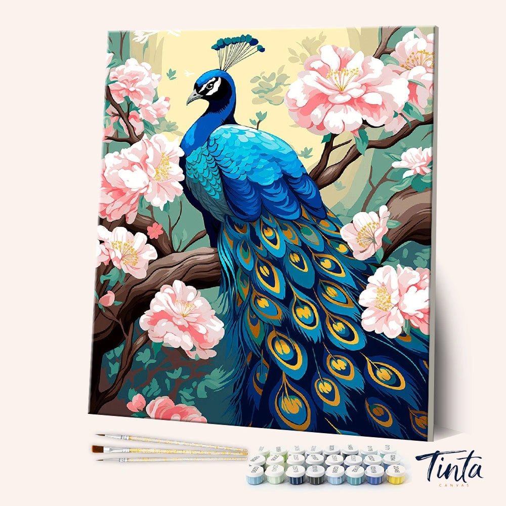 Peacock in Bloom paint by numbers kit