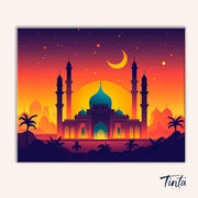 Crescent Mosque Glow paint by numbers kit