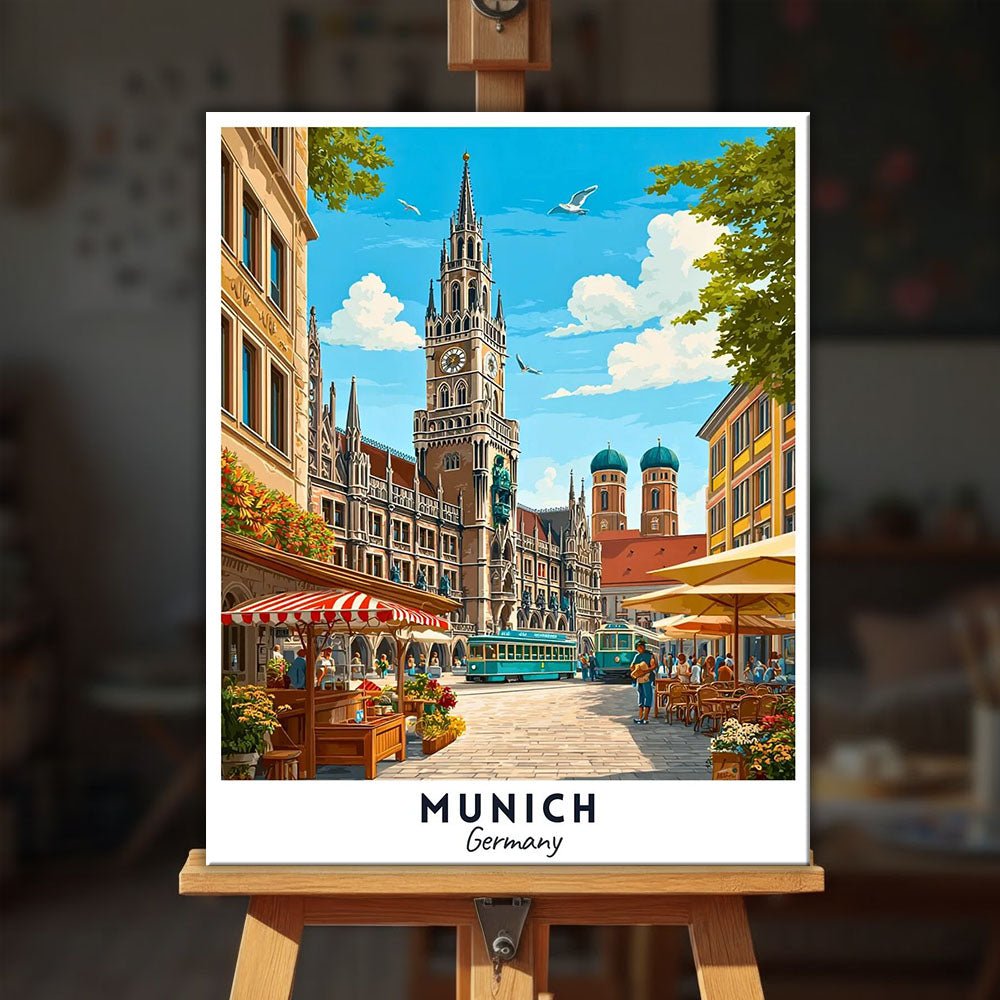 Munich - Travel Poster paint by numbers kit