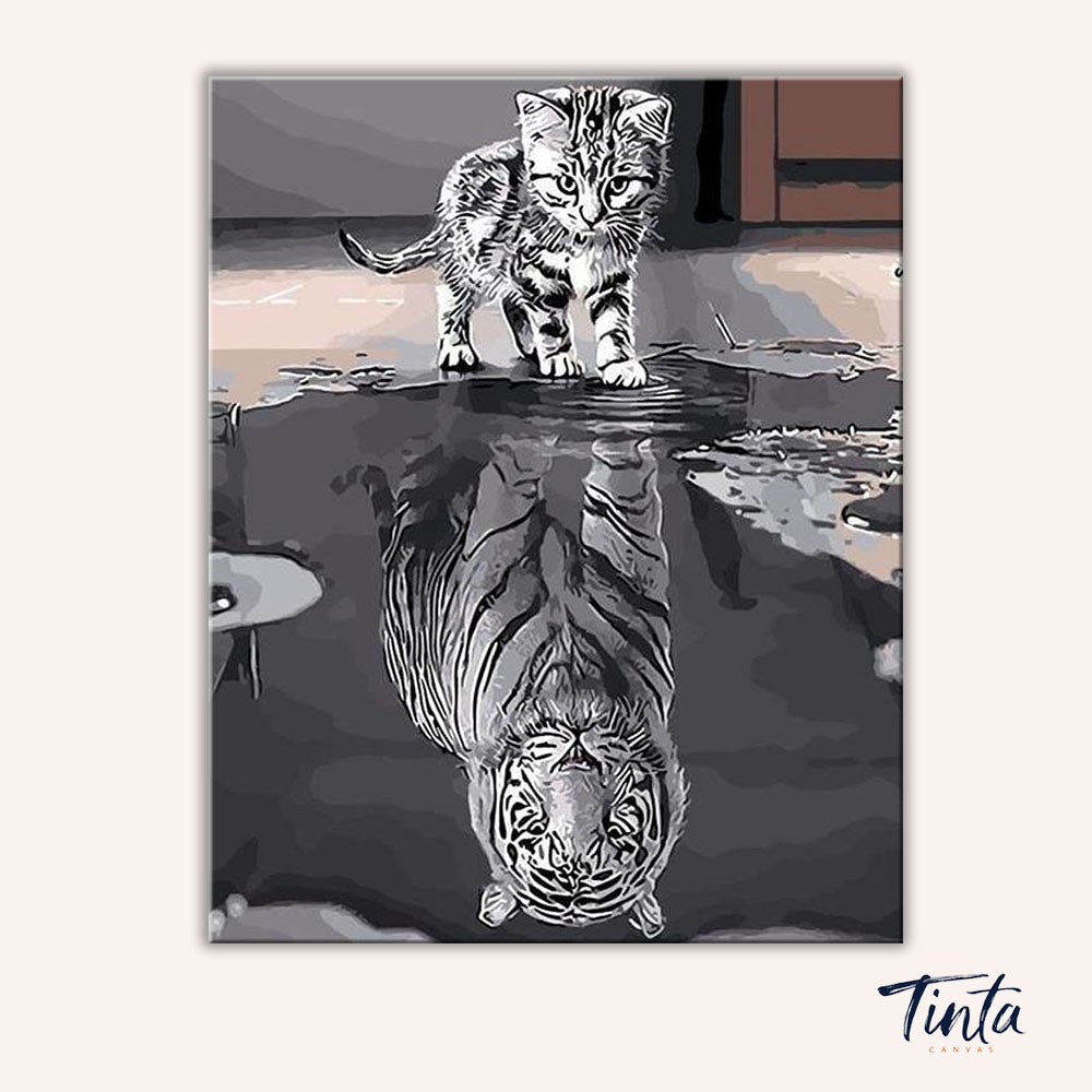 Kitten Reflective Tiger paint by numbers kit