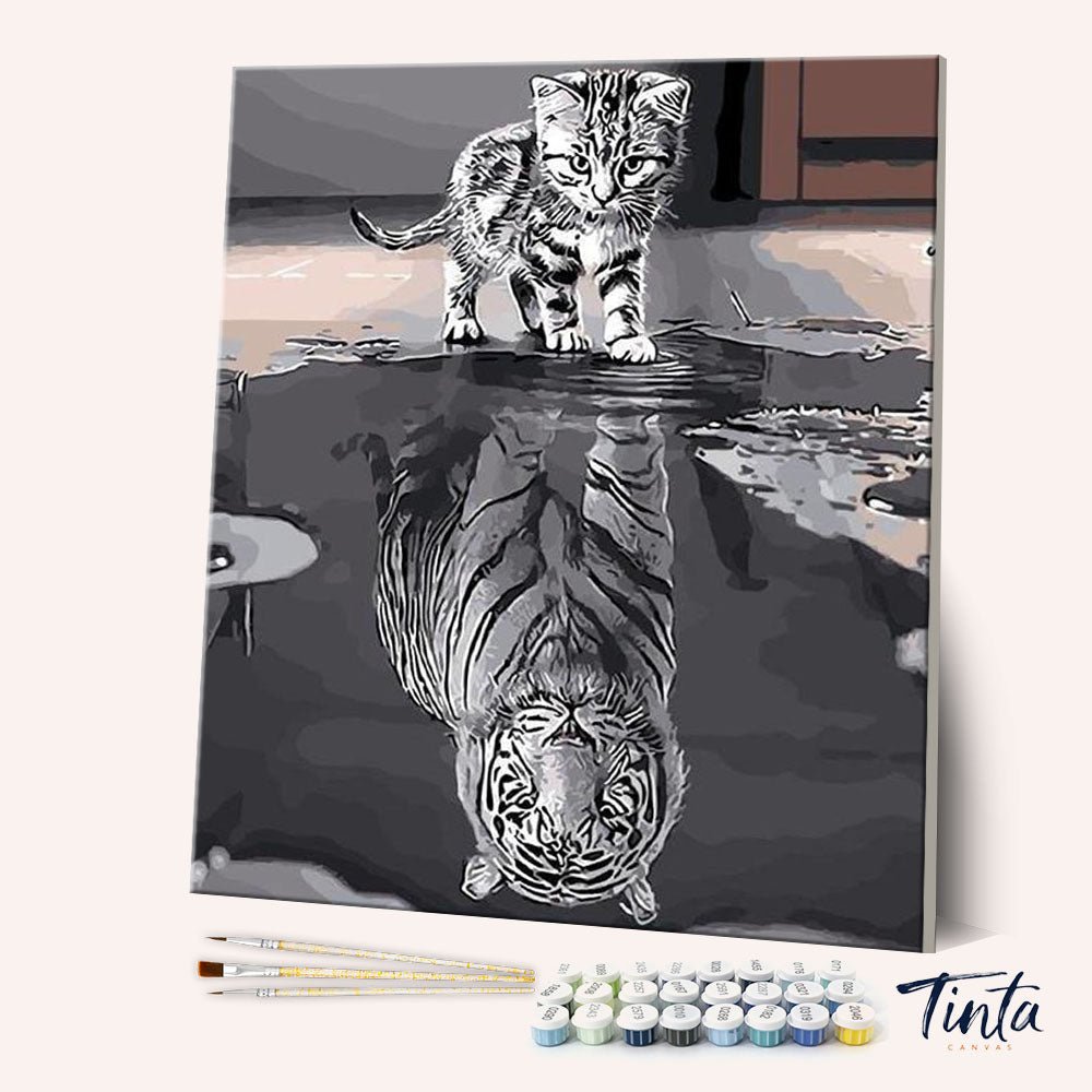 Kitten Reflective Tiger paint by numbers kit