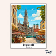 Munich - Travel Poster paint by numbers kit