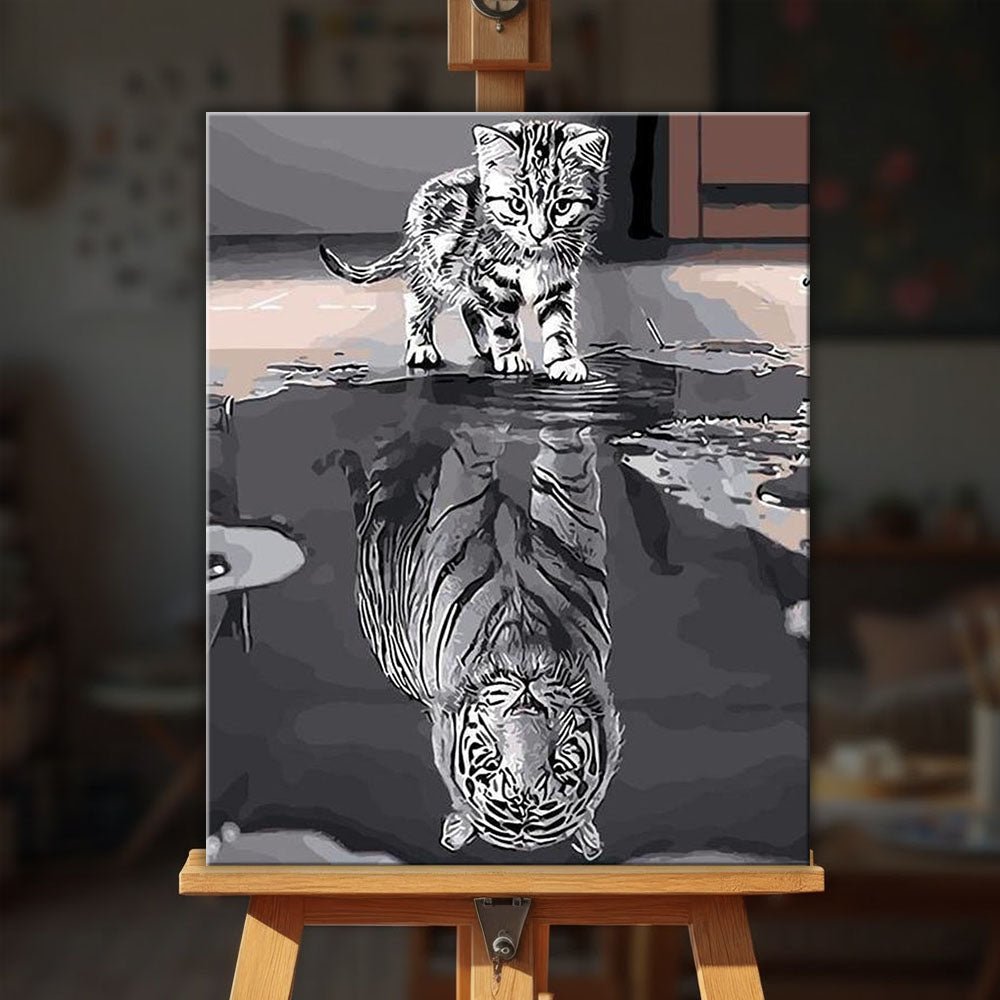 Kitten Reflective Tiger paint by numbers kit