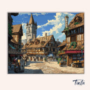 Old Town Square paint by numbers kit