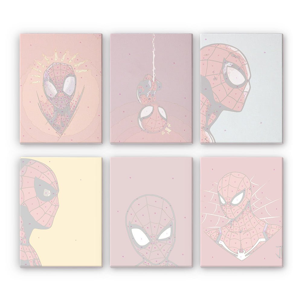Spider Hero Minis - Mini Paint by Numbers Kit (6 Pieces) paint by numbers kit
