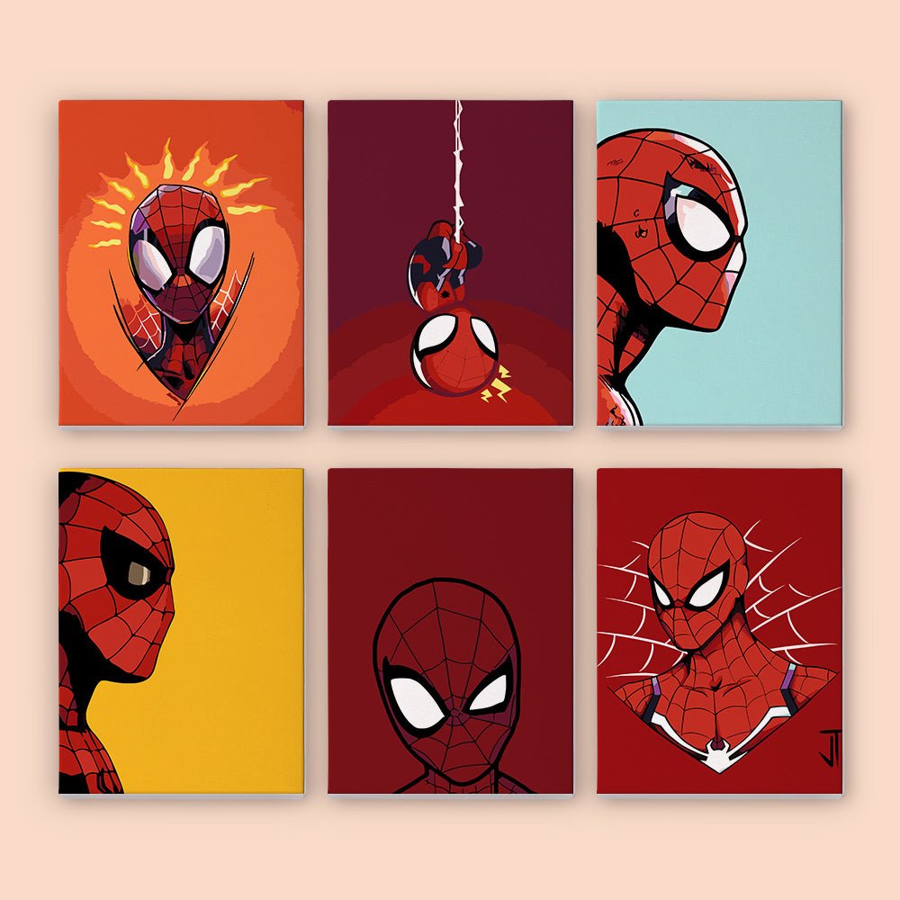 Spider Hero Minis - Mini Paint by Numbers Kit (6 Pieces) paint by numbers kit