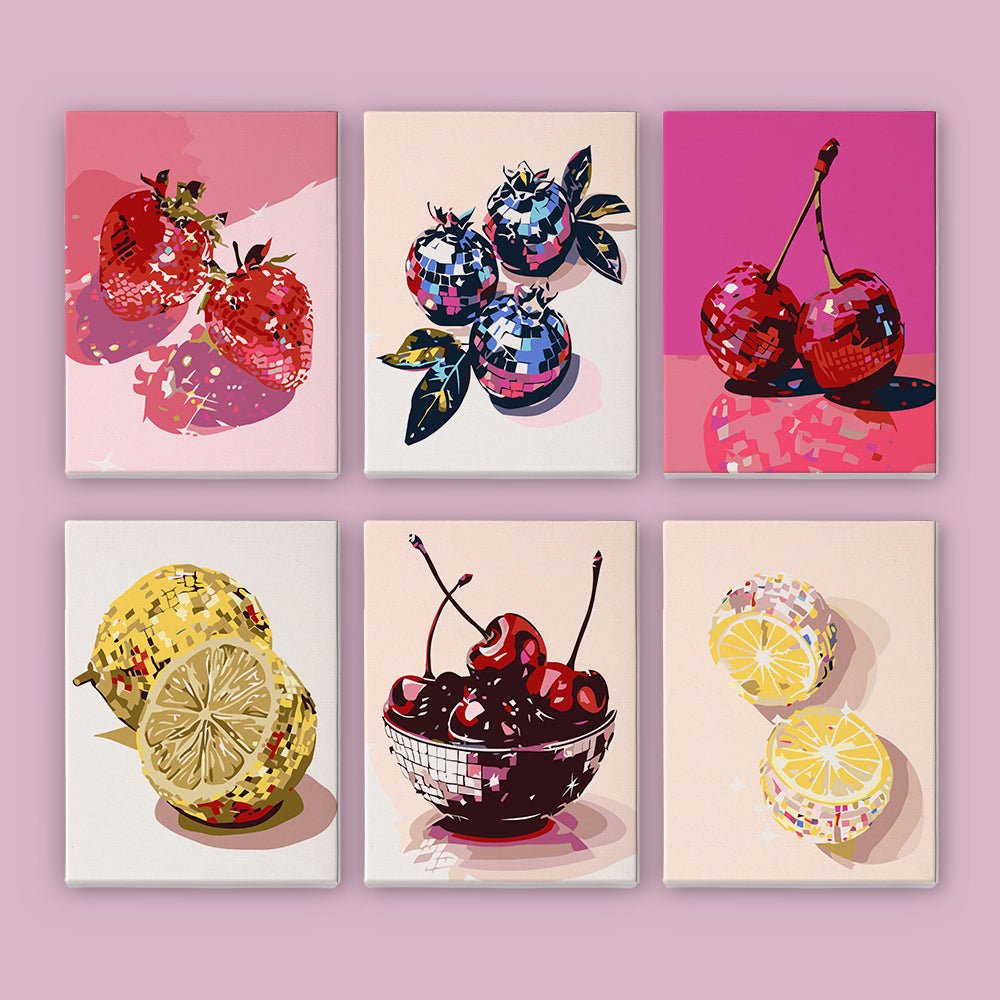 Berry & Citrus Luxe - Mini Paint by Numbers Kit (6 Pieces) paint by numbers kit