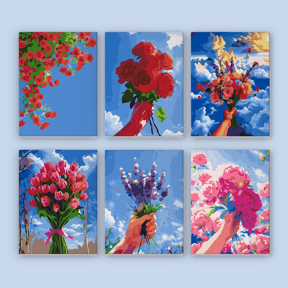 Held in Bloom - Mini Paint by Numbers Kit (6 Pieces) paint by numbers kit