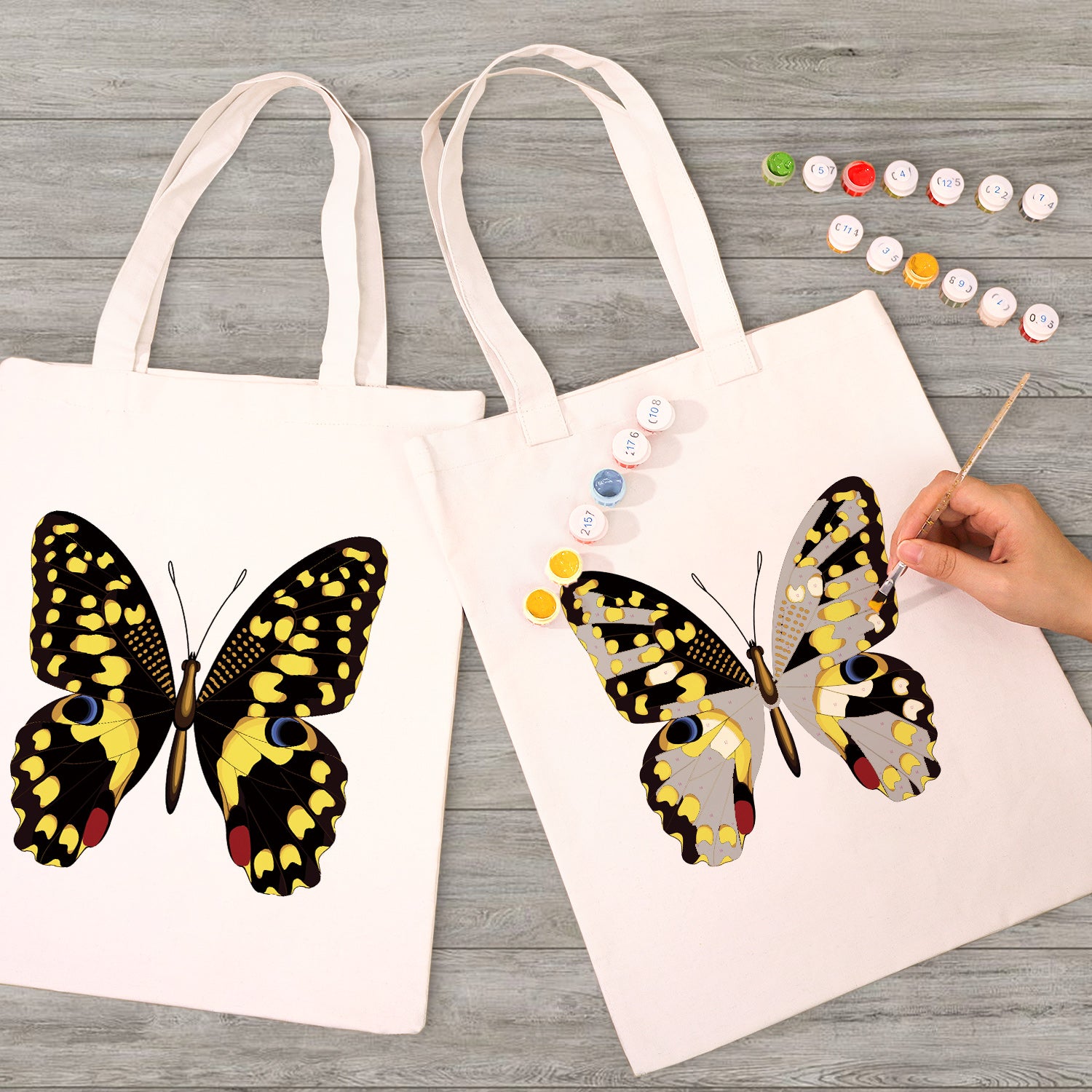 Midnight Butterfly Carry Bag paint by numbers kit
