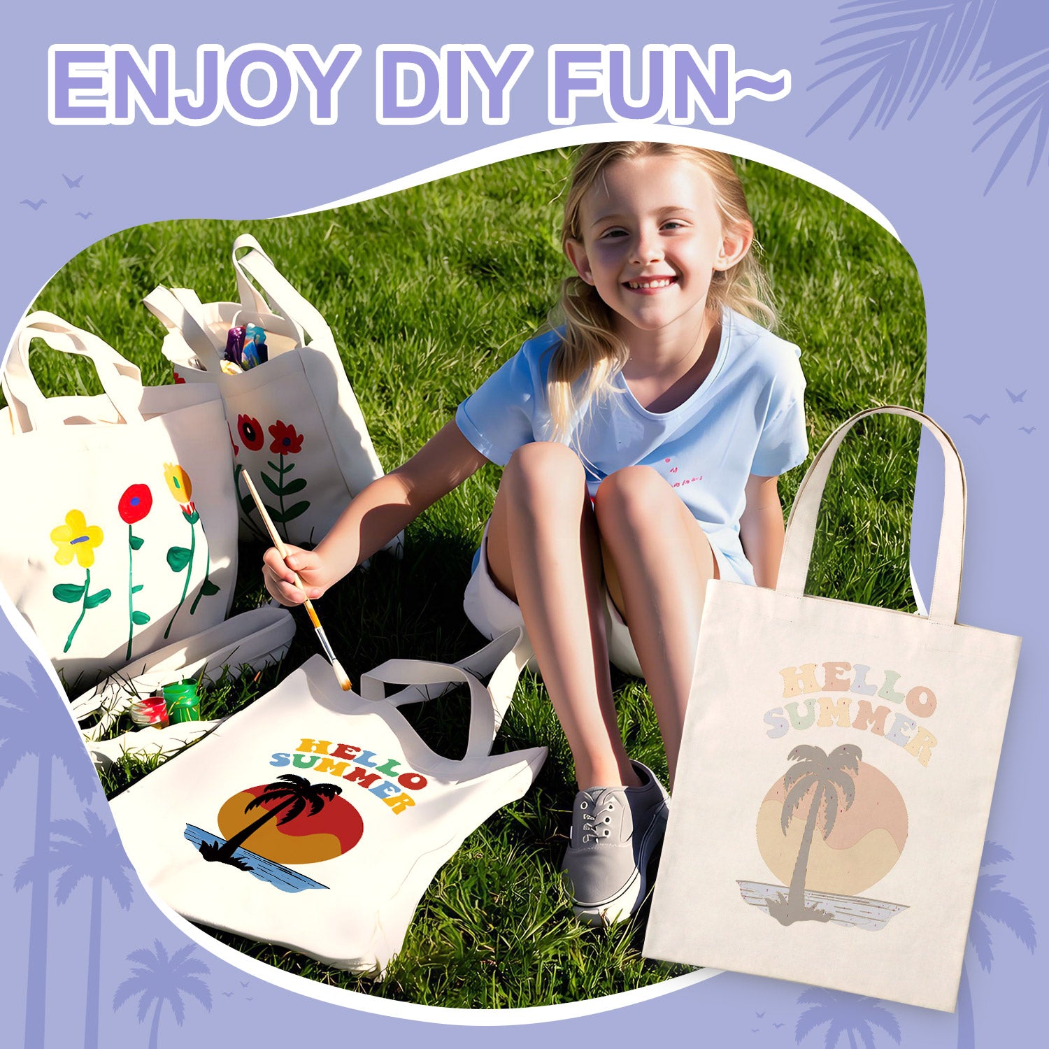 Hello Summer Carry Bag paint by numbers kit