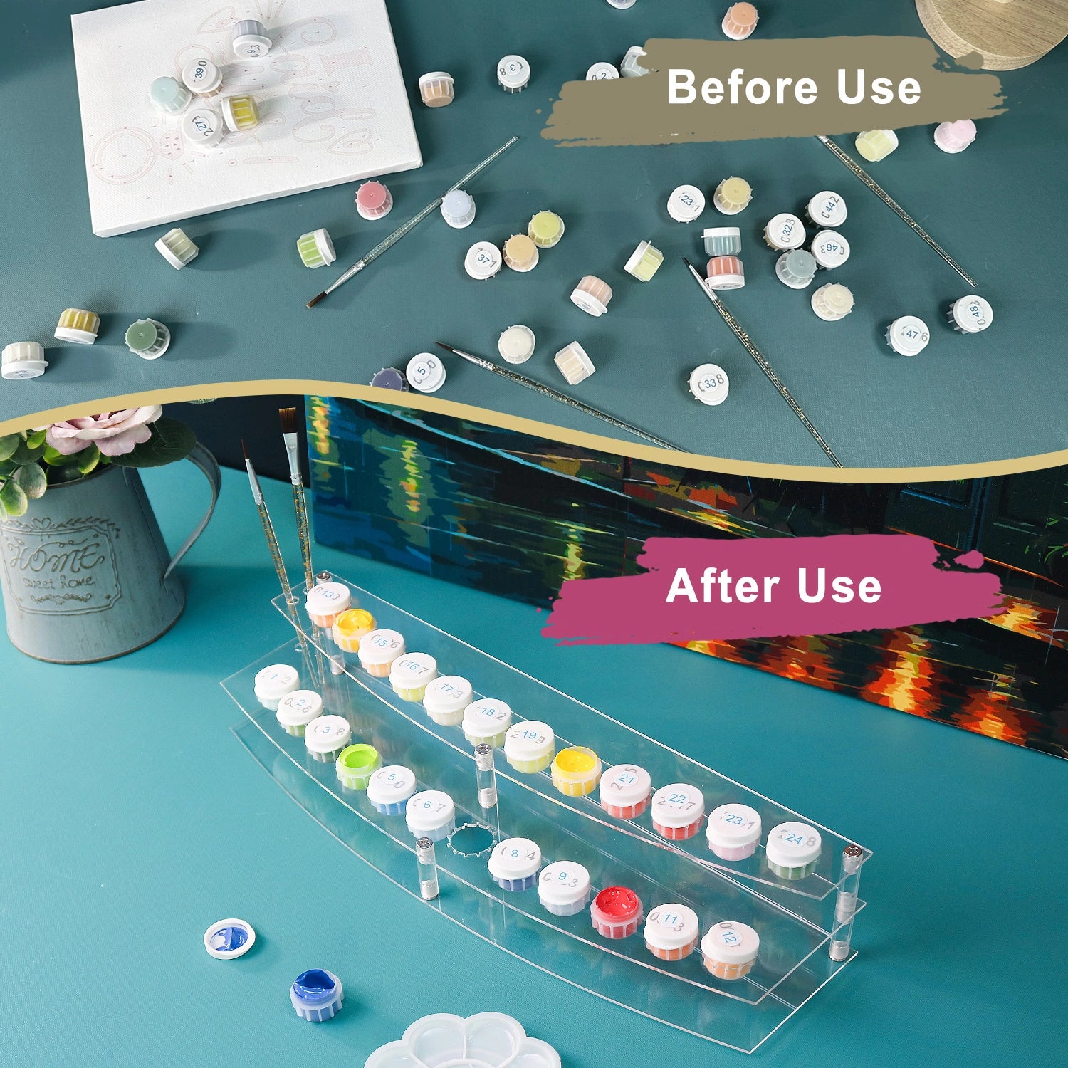 Paint Organizer Stand paint by numbers kit