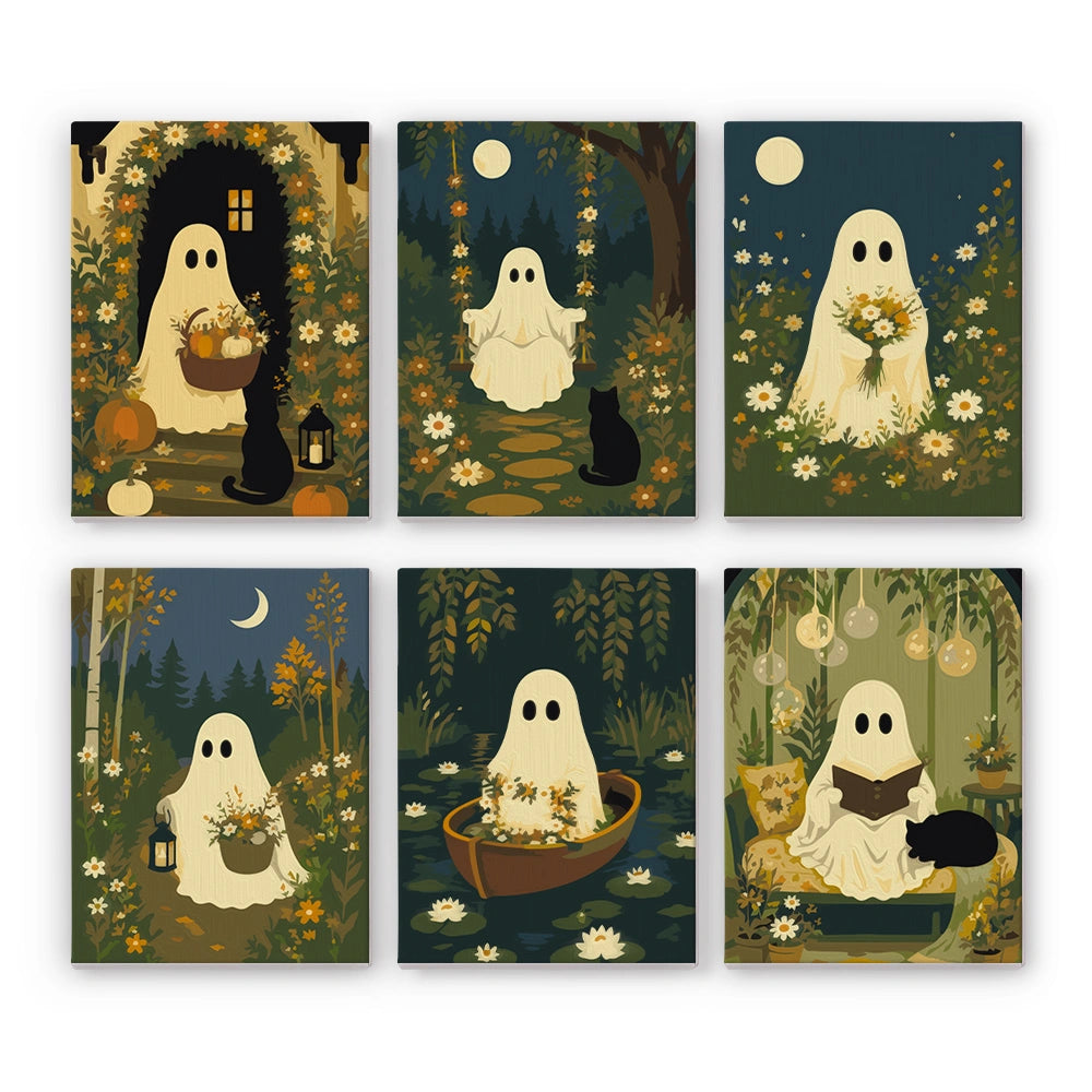 Ghostly Garden - Mini Paint by Numbers (6 Pieces)
