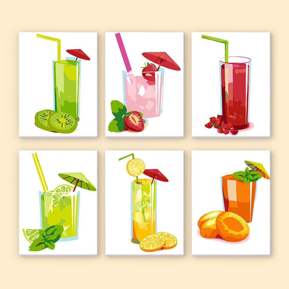 Fresh Juice - Mini Paint by Numbers Kit (6 Pieces) paint by numbers kit