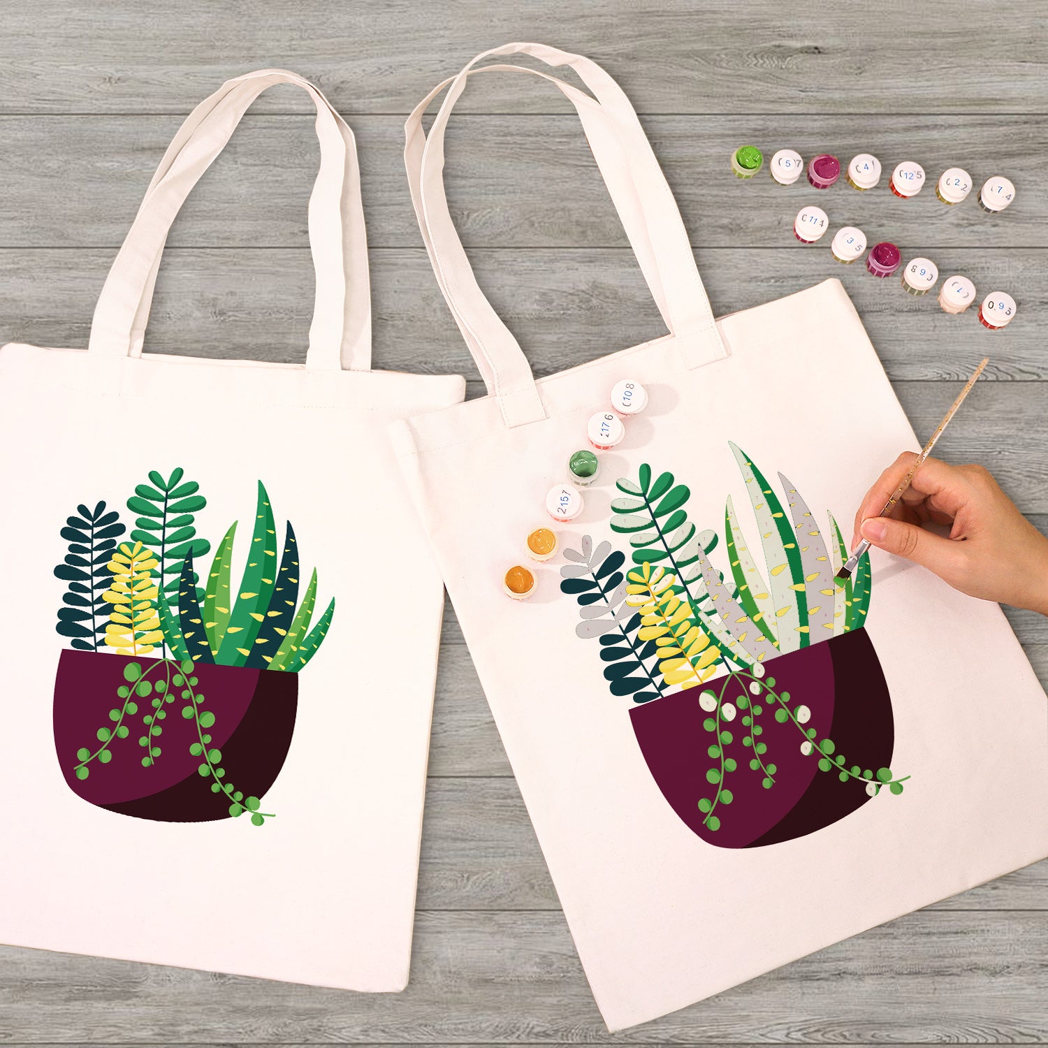 Urban Plant Carry Bag paint by numbers kit