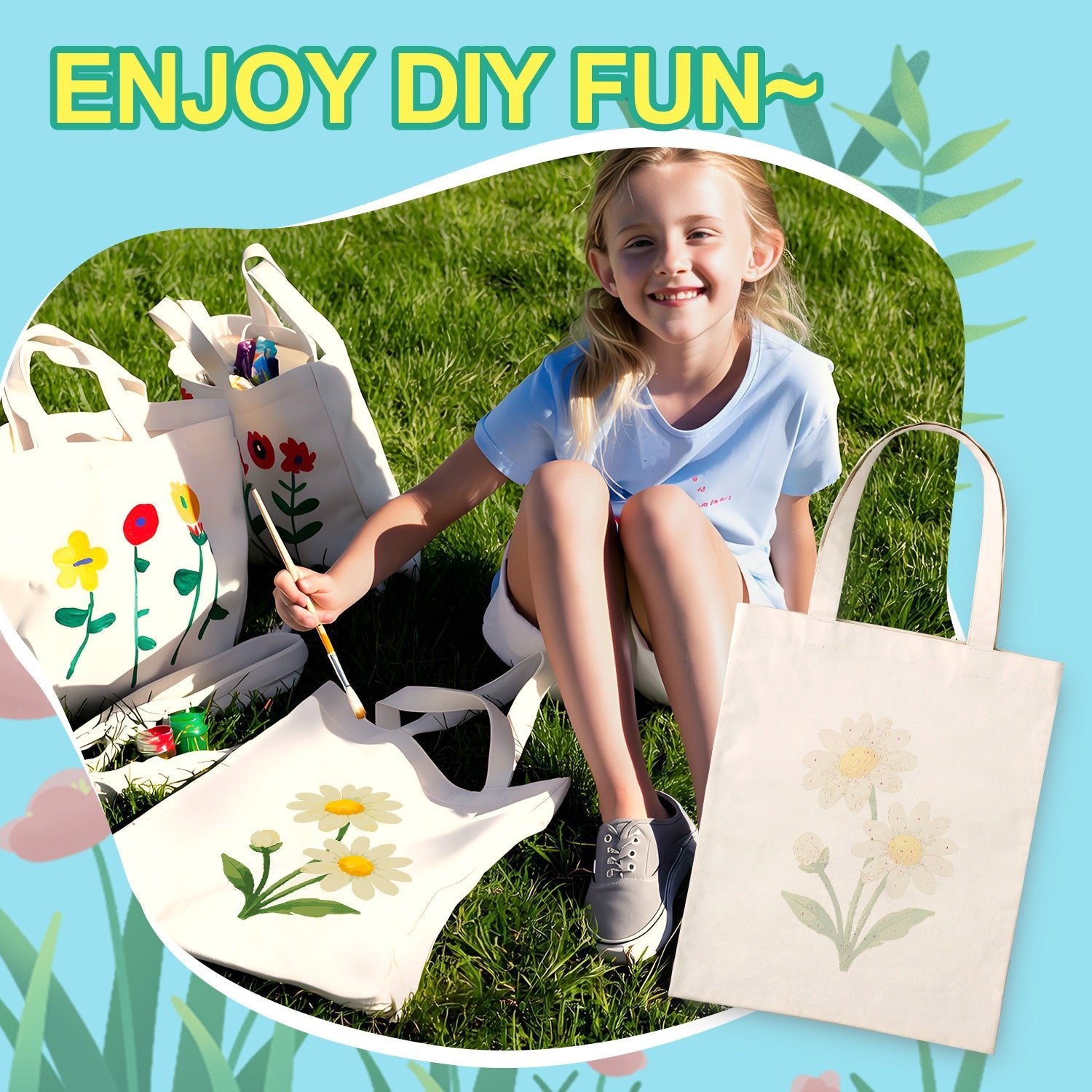 Daisy Day Carry Bag paint by numbers kit
