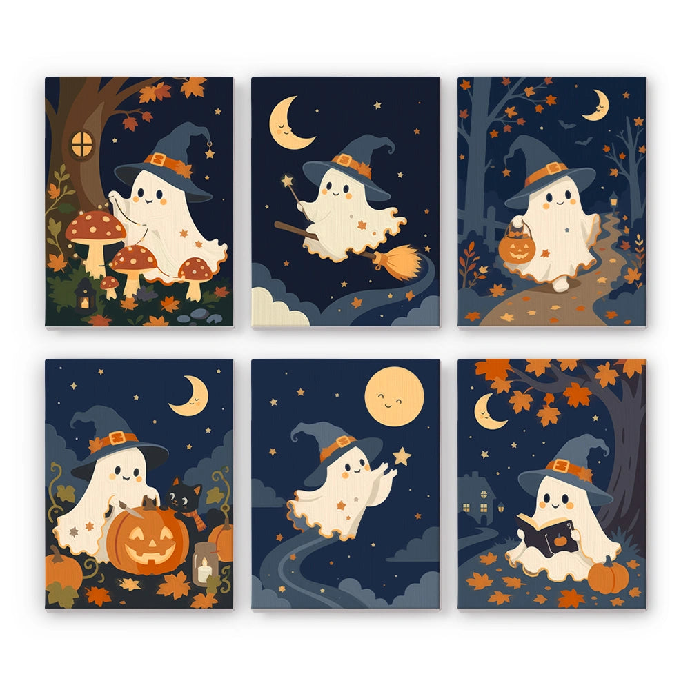 Little Witch Ghosts - Mini Paint by Numbers (6 Pieces)