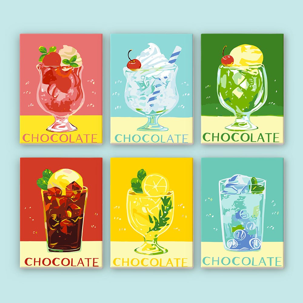 Chocolate Treats - Mini Paint by Numbers Kit (6 Pieces) paint by numbers kit