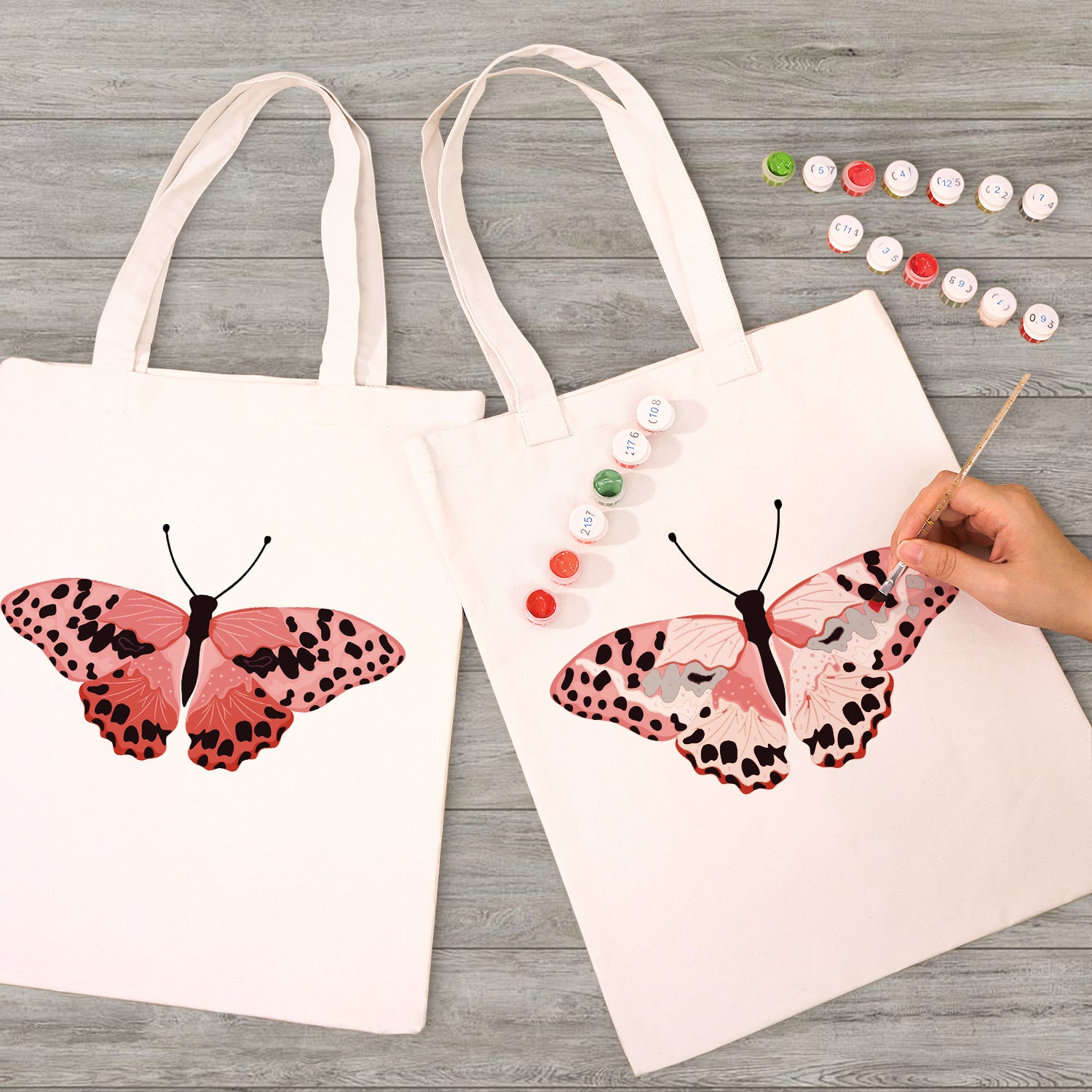 Coral Butterfly Carry Bag paint by numbers kit