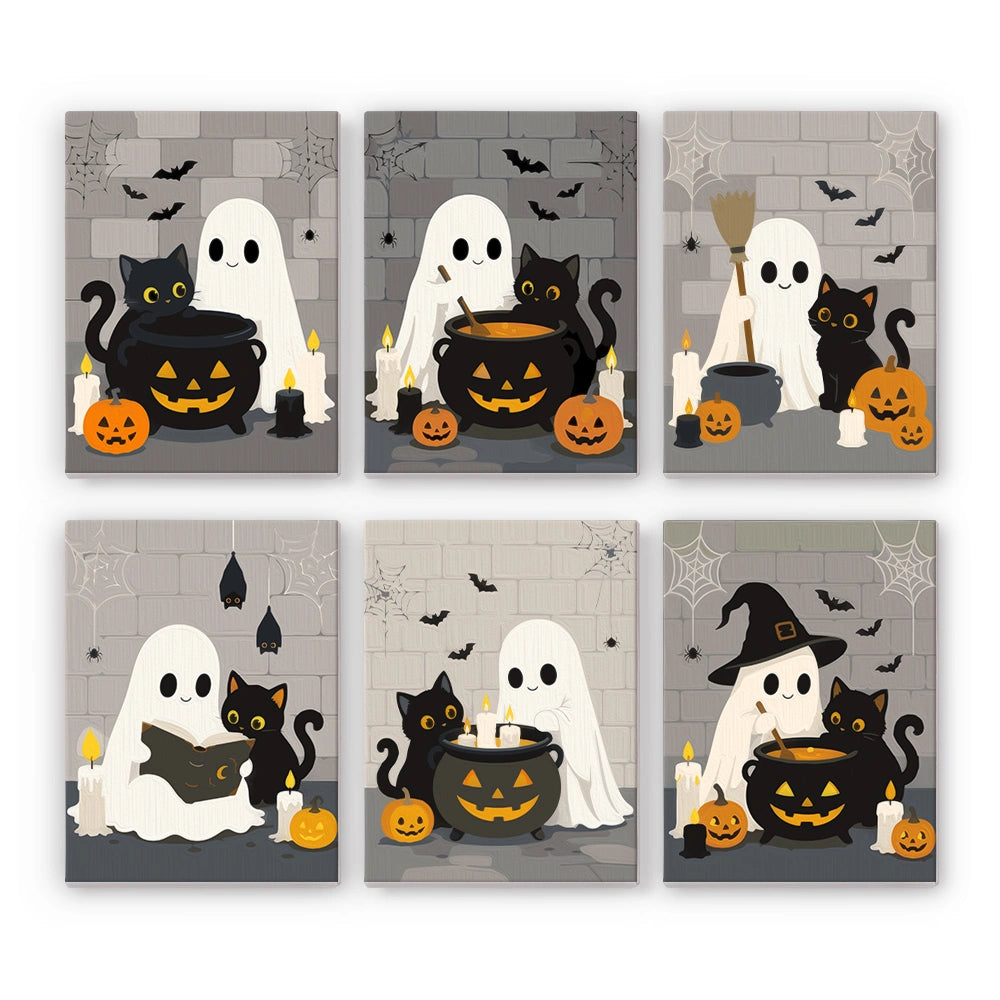 Ghostly Companions - Mini Paint by Numbers (6 Pieces)