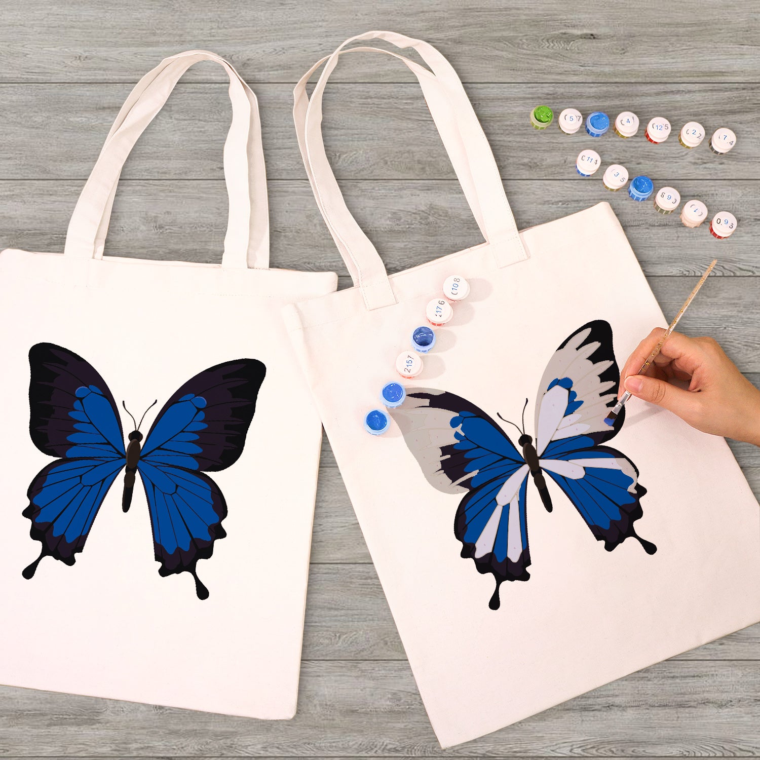 Sapphire Butterfly Carry Bag paint by numbers kit