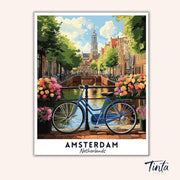 Amsterdam - Travel Poster paint by numbers kit