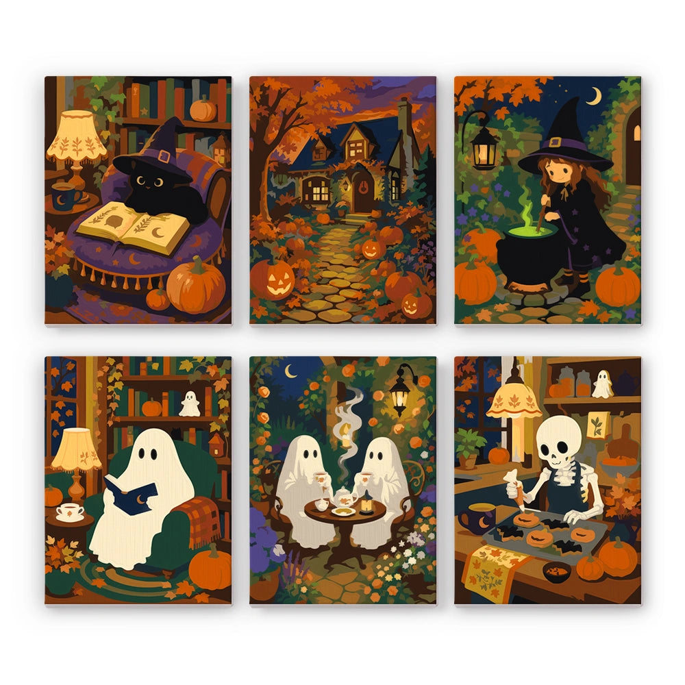 Cozy Witching Hours - Mini Paint by Numbers (6 Pieces)