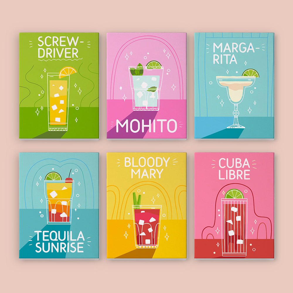 Cocktail Classics - Mini Paint by Numbers Kit (6 Pieces) paint by numbers kit