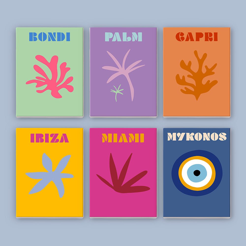 Island Icons Escape - Mini Paint by Numbers Kit (6 Pieces) paint by numbers kit