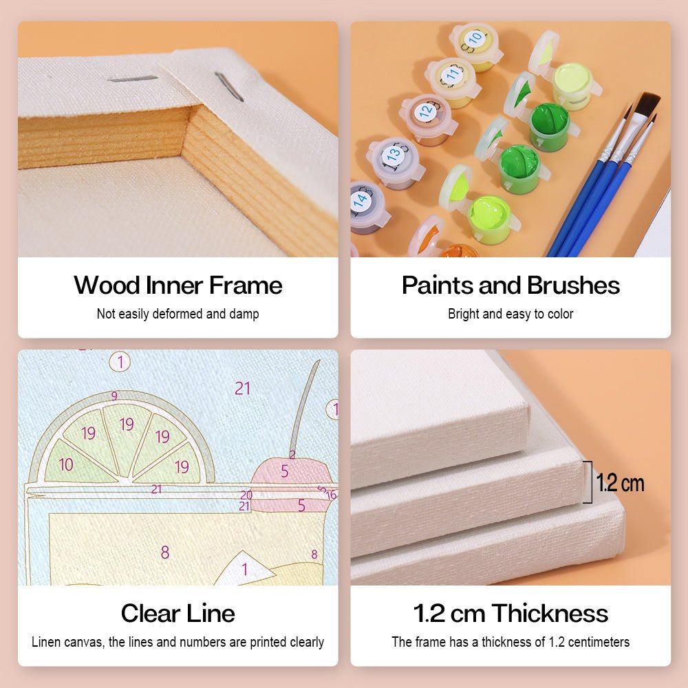 Cocktail Classics - Mini Paint by Numbers Kit (6 Pieces) paint by numbers kit