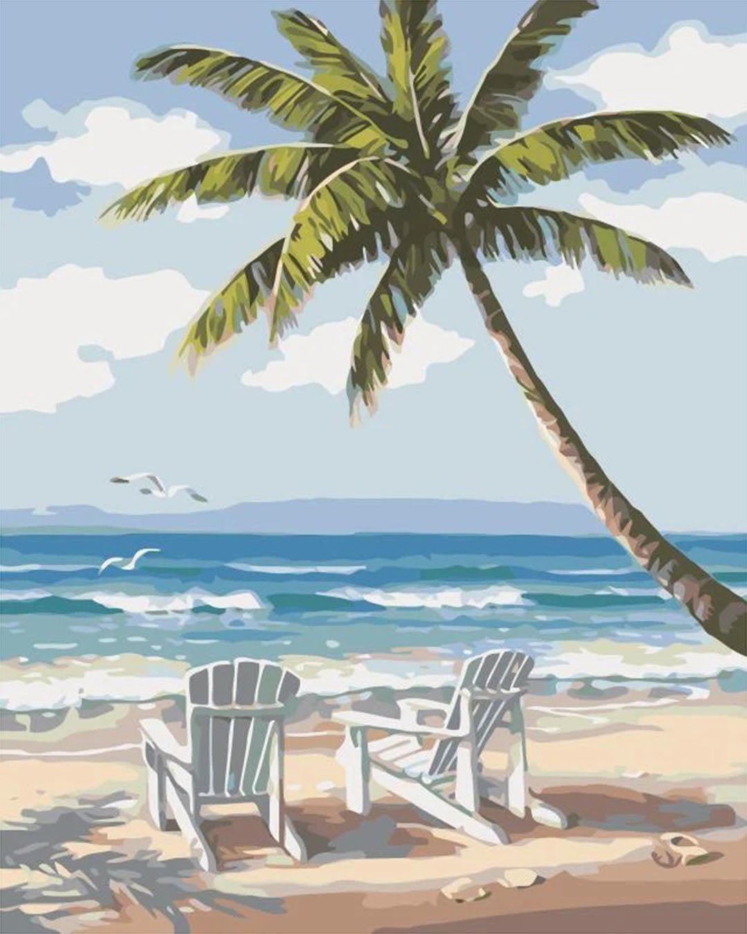 Chairs on Beach paint by numbers kit