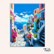 Santorini Steps paint by numbers kit