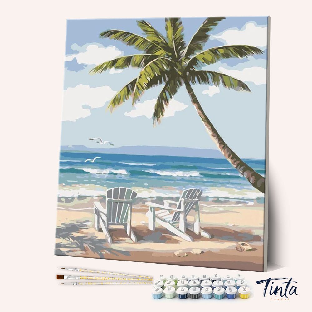 Chairs on Beach paint by numbers kit