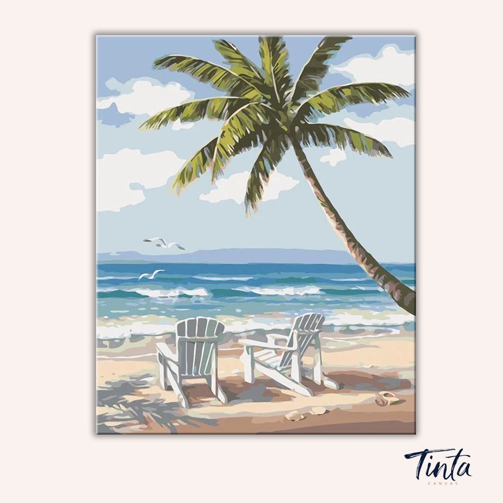 Chairs on Beach paint by numbers kit