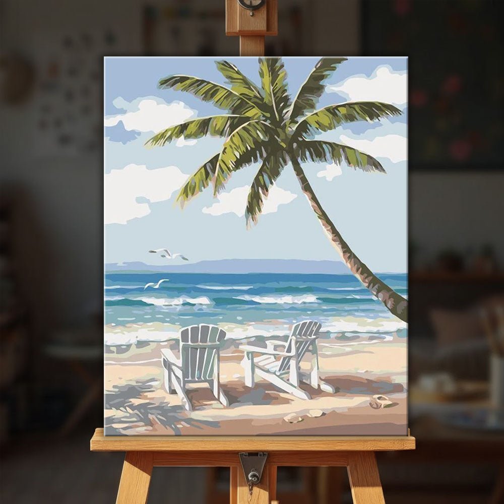 Chairs on Beach paint by numbers kit