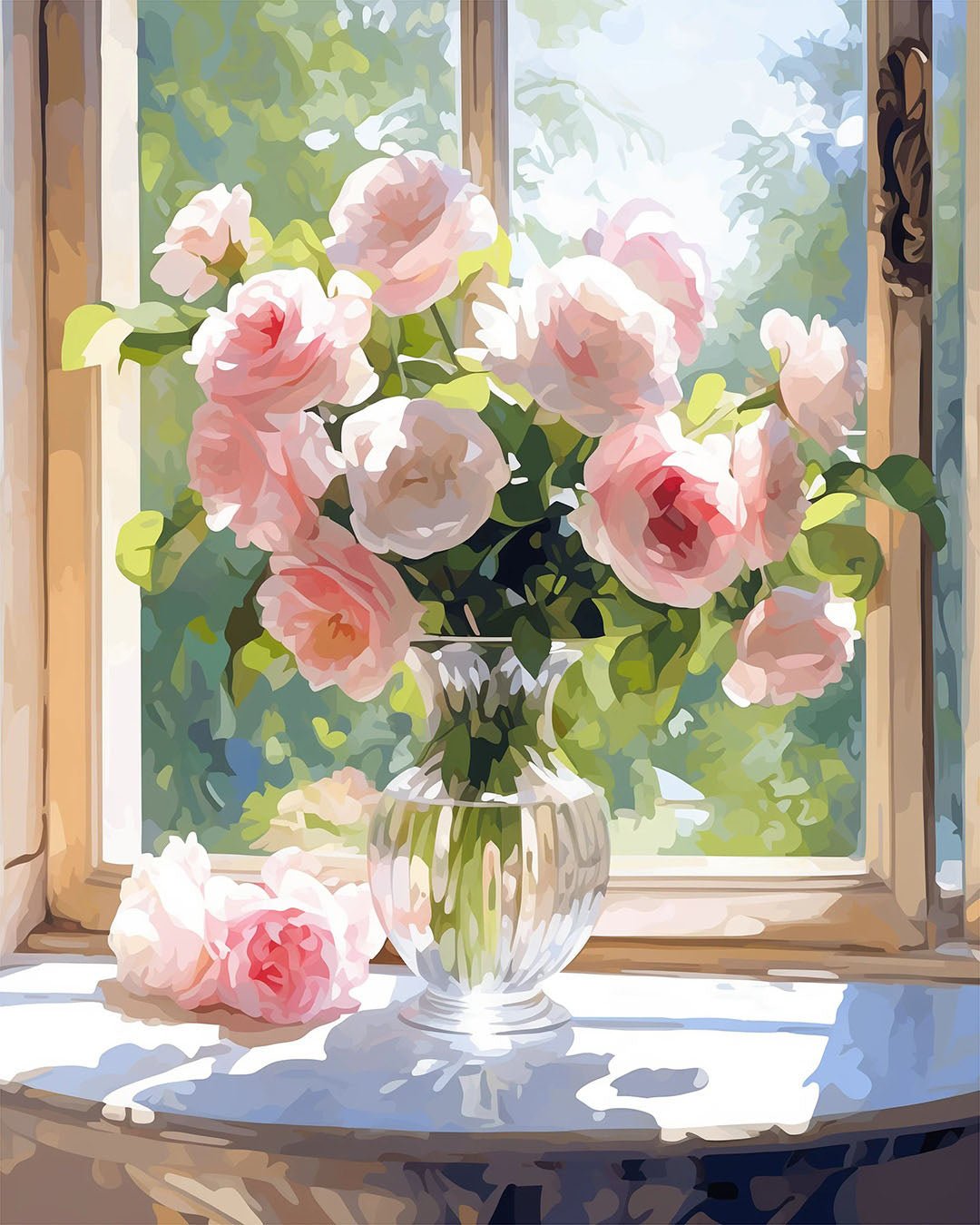 Crystal Vase Florals paint by numbers kit
