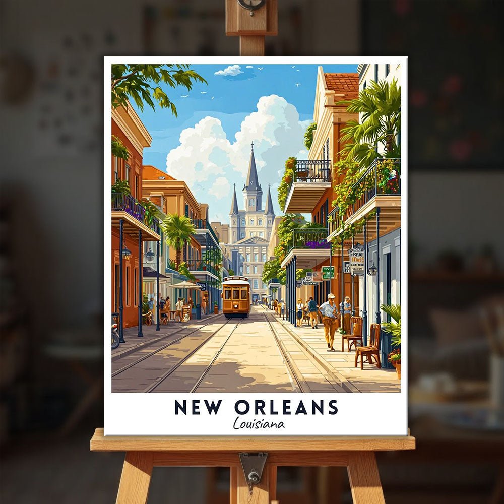 New Orleans - Travel Poster paint by numbers kit