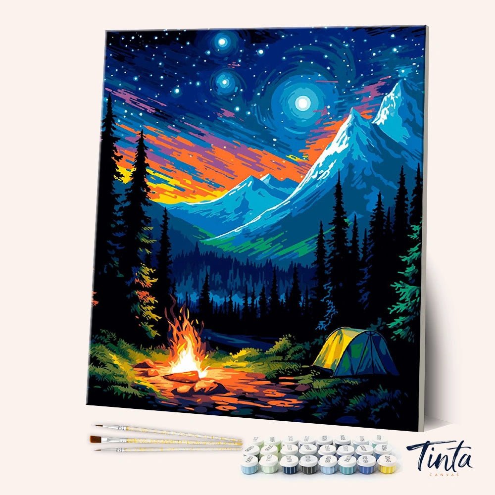 Starlit Mountain Camp paint by numbers kit