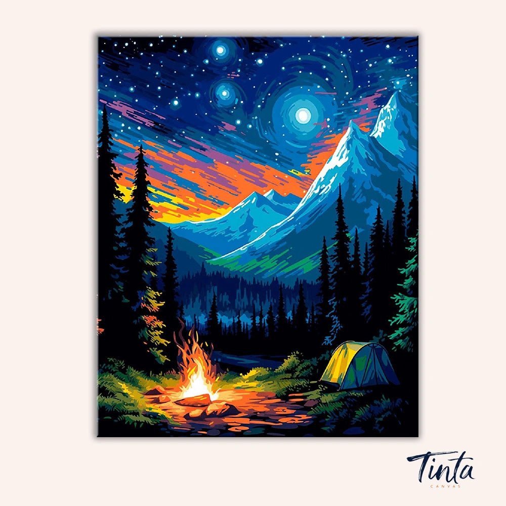 Starlit Mountain Camp paint by numbers kit