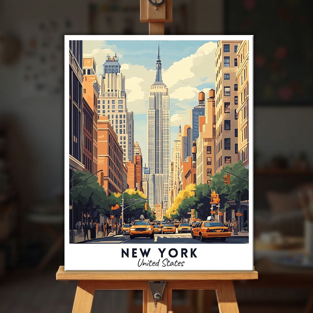New York - Travel Poster paint by numbers kit