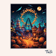 Halloween Carnival Night paint by numbers kit