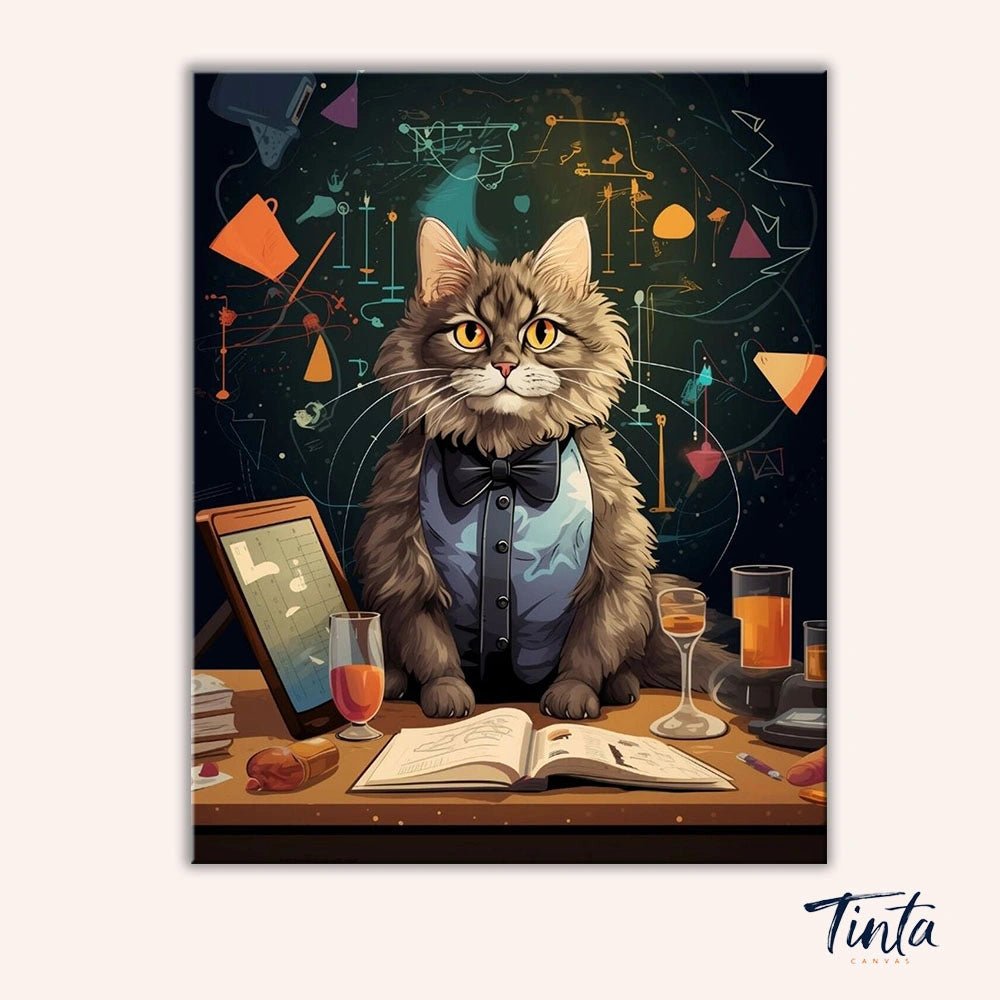 The Scholar Cat paint by numbers kit