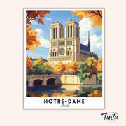 Notre Dame - Travel Poster paint by numbers kit