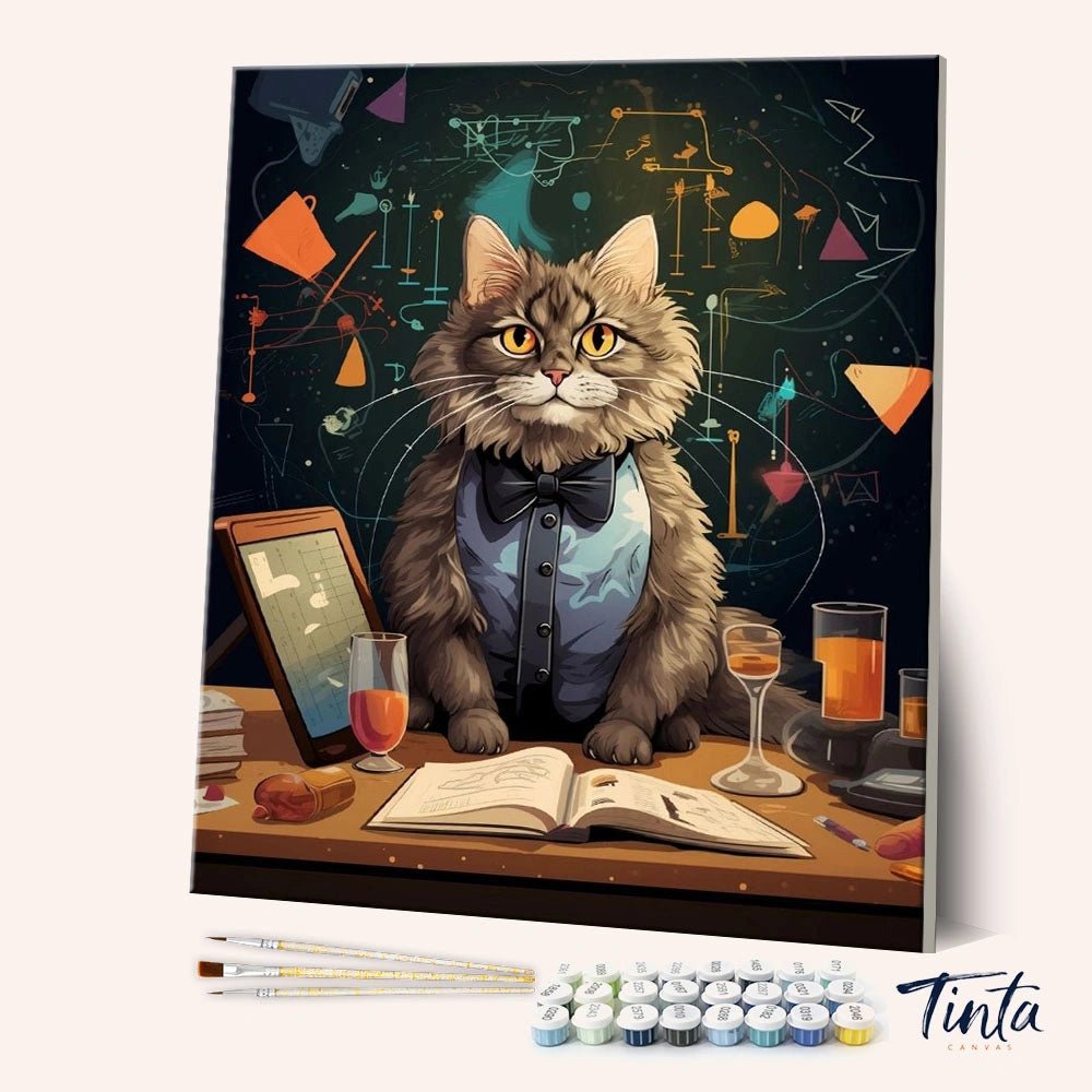The Scholar Cat paint by numbers kit