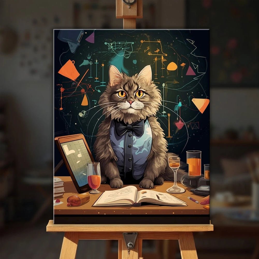 The Scholar Cat paint by numbers kit