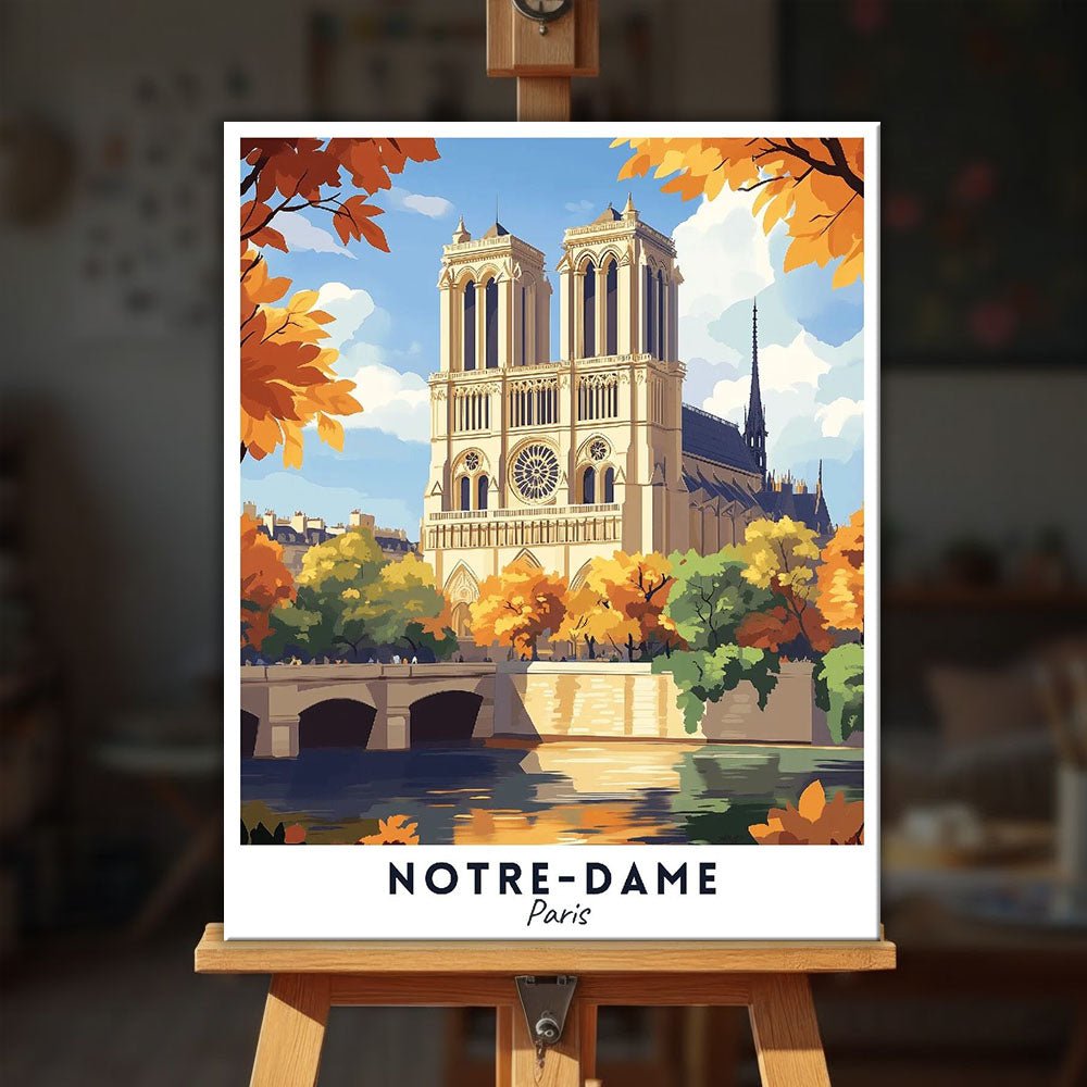 Notre Dame - Travel Poster paint by numbers kit