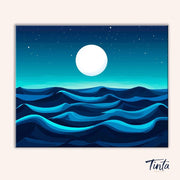 Moonlit Waves paint by numbers kit