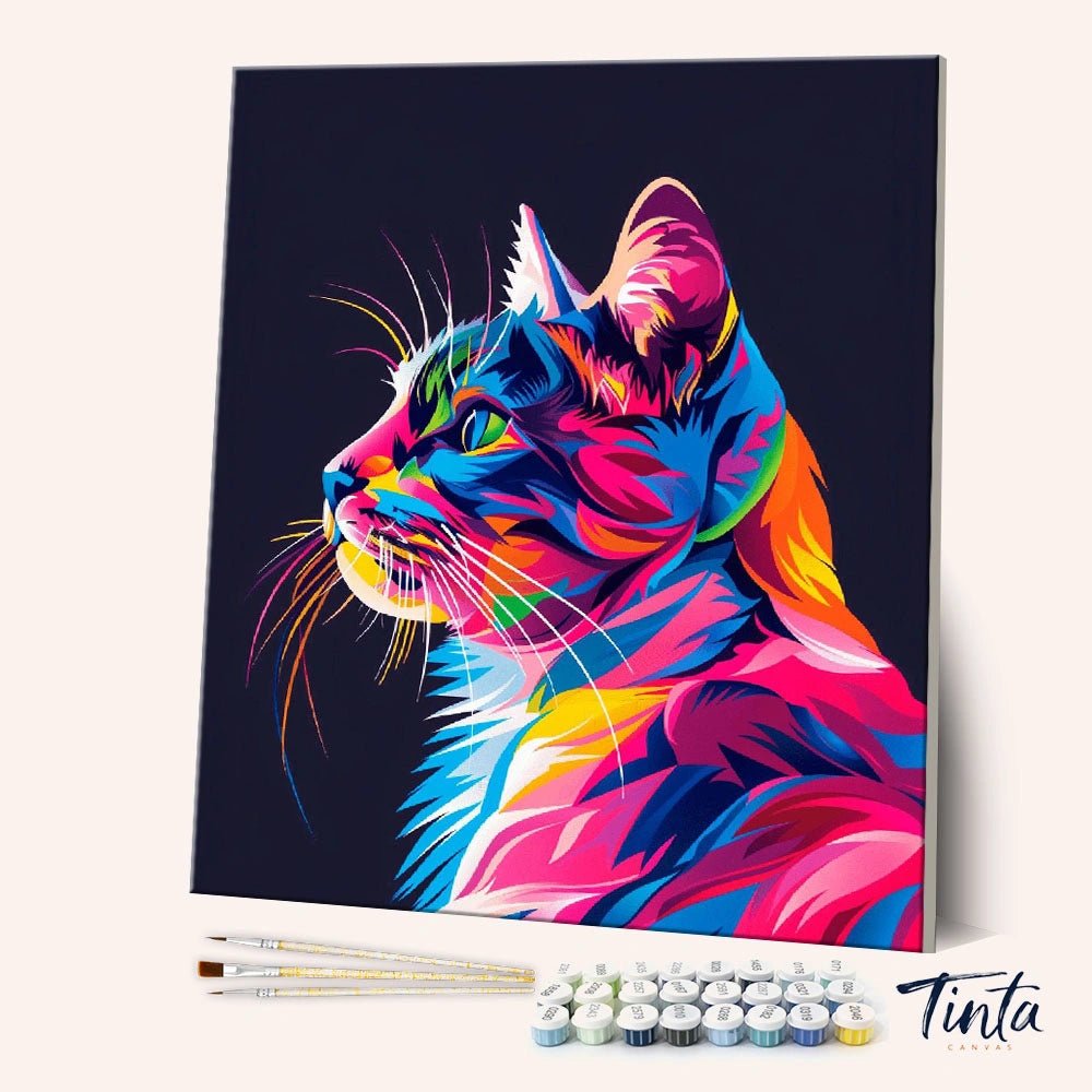 Pop Art Cat paint by numbers kit