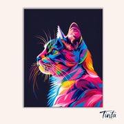 Pop Art Cat paint by numbers kit